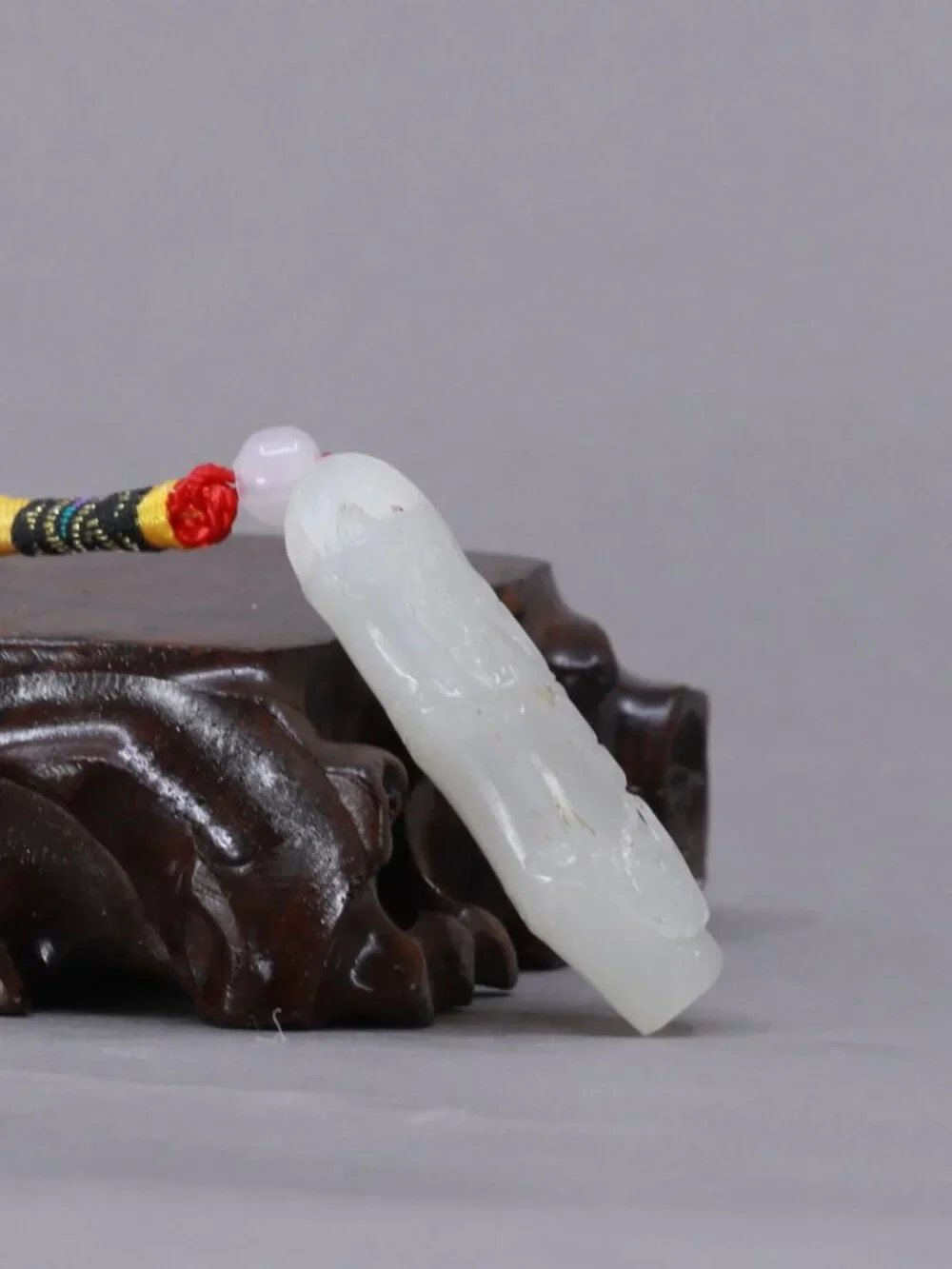 Chinese Hetian Jade Pendant w Fortune Bat & Ruyi